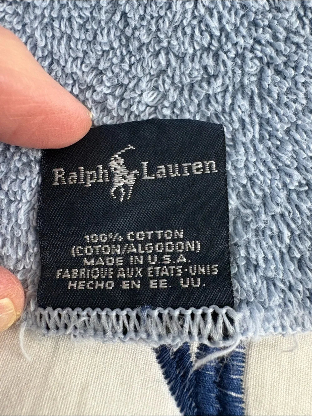 Vintage Ralph Lauren Soft Light Blue Plush Towel Set